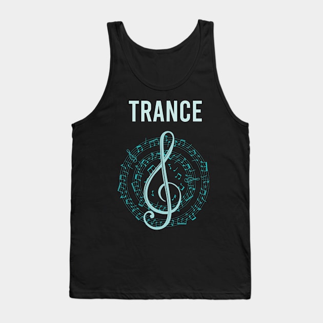 Music Note Circle Trance Tank Top by Hanh Tay